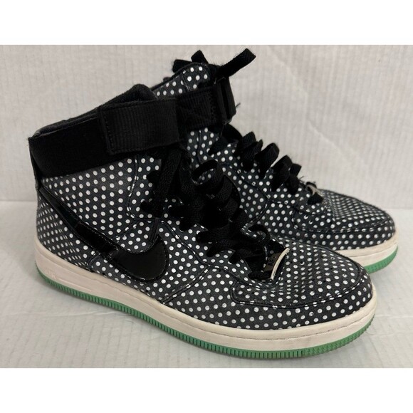 NIKE AIR AF1 ULTRA FORCE MID POLKA DOT Black/Sail green blue 654851-012 womens 6 - Picture 3 of 10